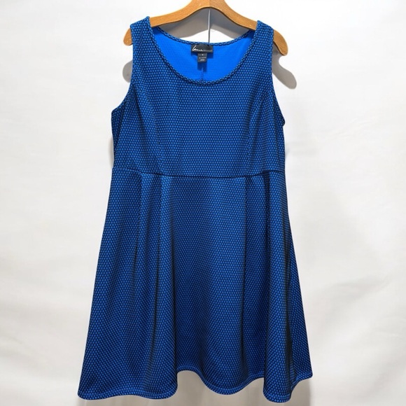 Lane Bryant Dresses & Skirts - Lane Bryant Blue & Black Fishnet Fit-and-Flare Dress size 18